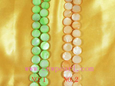 five strands plated color button shaped shell strands